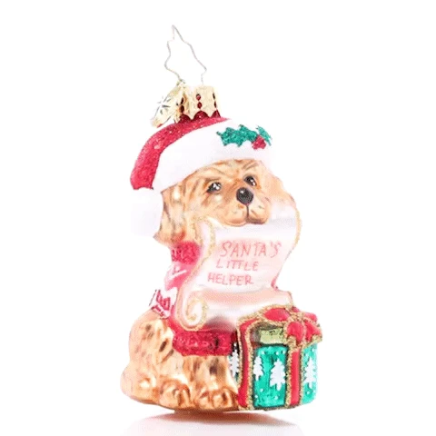 Christopher Radko Little Gem Glass Ornament - Festive Furry Friend 3 Christopher Radko Little Gem Glass Ornament - Festive Furry Friend