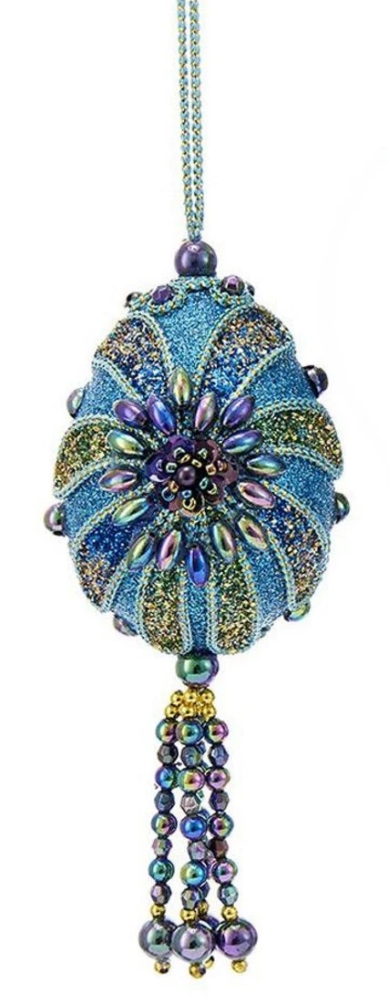 Kurt Adler Teal Peacock Egg Ornament - 4 Kurt Adler Teal Peacock Egg Ornament - - Image 2