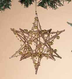 Wire Starburst Snowflake Ornament - Gold