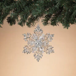 Frosted White Snowflake Ornament - 5 Inch -Country Christmas Loft bffatpax18fp7fszeujw