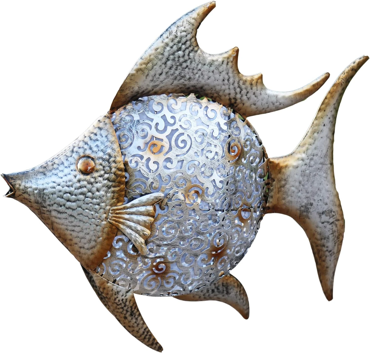 Bronze Metal LED Light Outdoor Decorative Lantern - Silver 3 Bronze Metal LED Light Outdoor Decorative Lantern - Silver