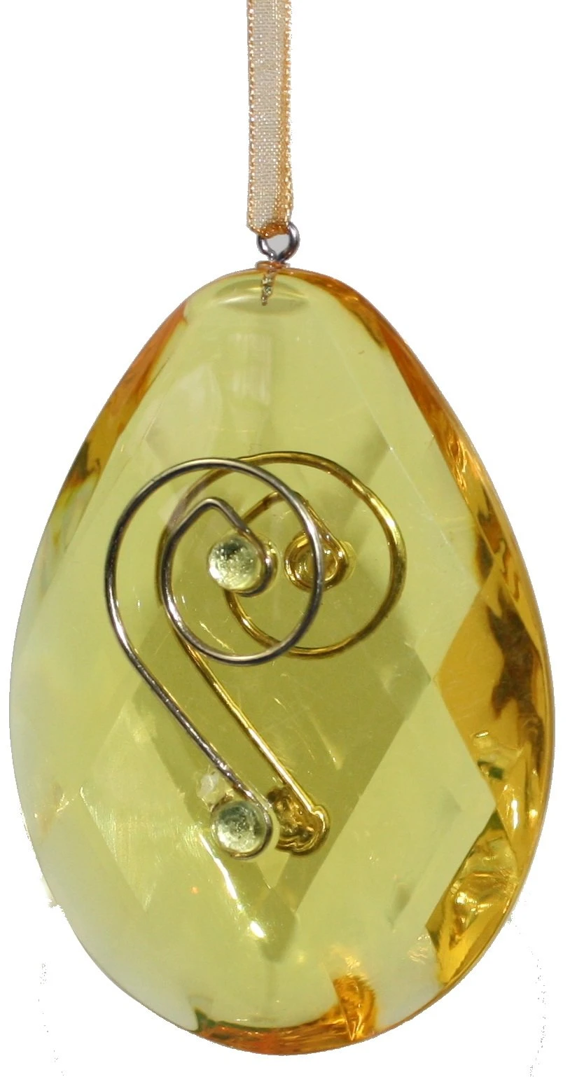 3 Inch Acrylic Egg Ornament - Yellow 4 3 Inch Acrylic Egg Ornament - Yellow - Image 2