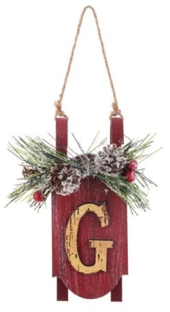 Monogram Sled Ornament - -Country Christmas Loft bz2id2xmo5z9jyahbixs