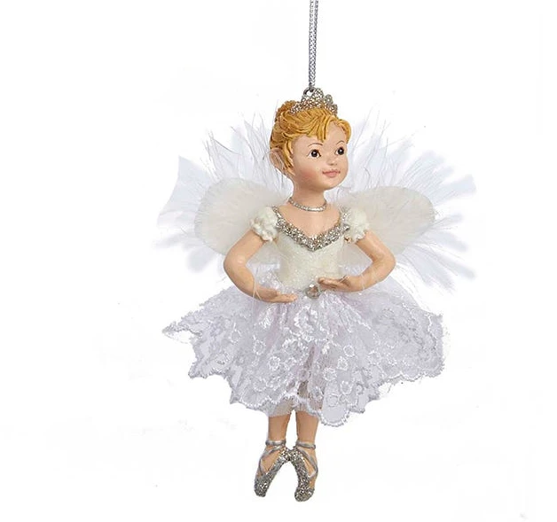 Kurt Adler White And Silver Little Ballerina Ornament - 6 Kurt Adler White And Silver Little Ballerina Ornament - - Image 4