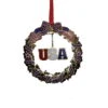 Patriotic Wreath Brass Ornament