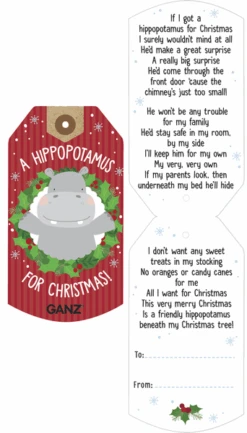 Christmas Hippo - 9 Inch -Country Christmas Loft ctdvj9mdnmagowfyew5m