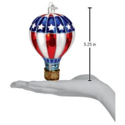 Patriotic Hot Air Balloon Glass Ornament -Country Christmas Loft cv8x6olywx1pn1unxv4r