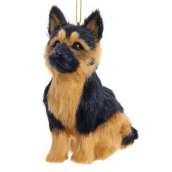 Kurt Adler Furry Dog Ornament - German Shepherd
