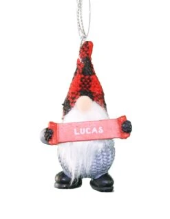 Personalized Gnome Ornament (Letters J-P) - Luke -Country Christmas Loft d075cvylb48edx2zs1an
