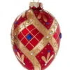 Kurt Adler Glass Egg Ornament - 120mm - Red And Gold -Country Christmas Loft d0vjwveq90fu9qg0ozpe