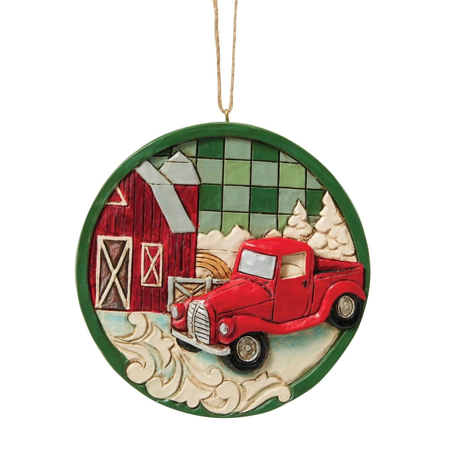 Highland Glen Red Truck Disc Ornament 3 Highland Glen Red Truck Disc Ornament