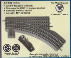 Lionel O-Gauge FasTrack O36 Right Hand Remote Command Switch -Country Christmas Loft ddfivxovryzsr3cix5y7