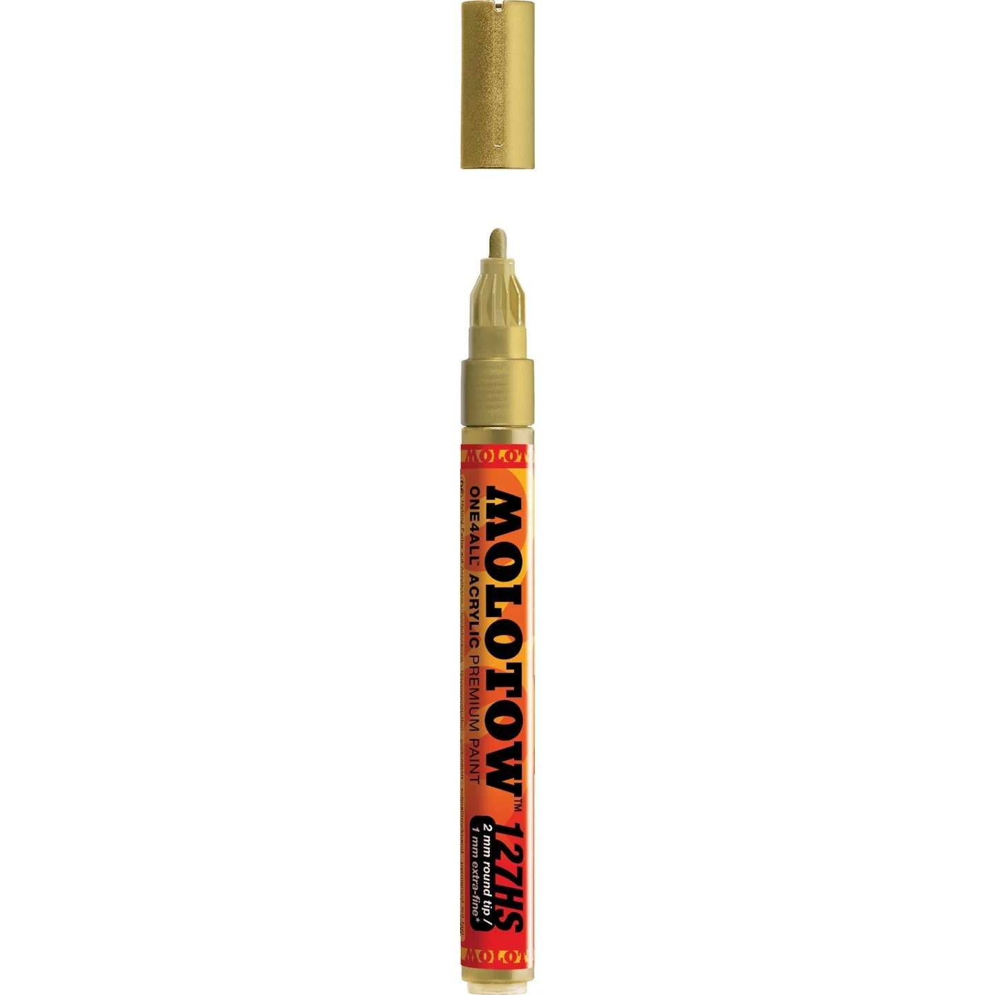 Molotow One4All Acrylic Paint Marker - Metallic Gold - 2mm Bullet Tip 5 Molotow One4All Acrylic Paint Marker - Metallic Gold - 2mm Bullet Tip - Image 3