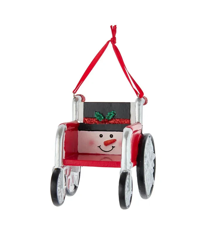 Kurt Adler Snowman Style Wheelchair Ornament 3 Kurt Adler Snowman Style Wheelchair Ornament