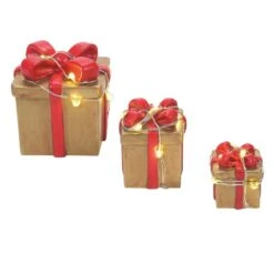 Department 56 Lit Festive Gift Box - Set Of 3