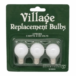 Department 56 Village Replacement Round Light Bulb 3 Pack