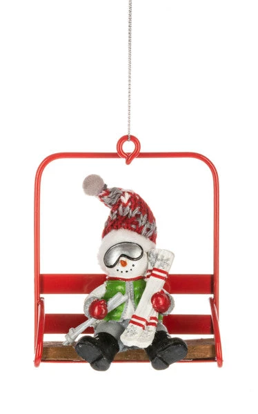 Chair Lift Character Ornament - Snowman 3 Chair Lift Character Ornament - Snowman