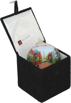 Hand Painted Glass Globe Ornament - Burlington Church Street Daytime -Country Christmas Loft etxneawwxkan5pkoprue