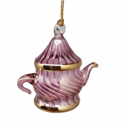 Egyptian Glass Teapot Ornaments - Spiral Pink