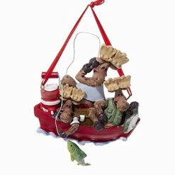 Kurt Adler Moose In Fishing Boat Ornament - Family Of 3 -Country Christmas Loft ezdmpnqlsqbrdcfptnn4