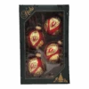 Krebs Value Glass Ornament 4 Pack - Red With Gold Sequins -Country Christmas Loft f3c4rssakxc4noprh5kl