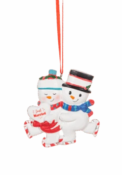 Snowman Couple Ornament - Just Married