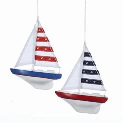 Kurt Adler Wooden Yacht W/Sails Ornament - Red -Country Christmas Loft fbtjtswojqp9wrtzl01r