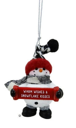 Cozy Snowman Ornament - Warm Wishes