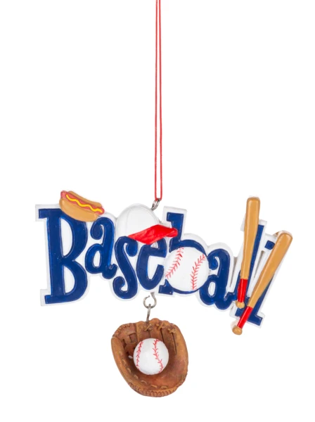 Sports Dangle Ornament - Baseball 3 Sports Dangle Ornament - Baseball