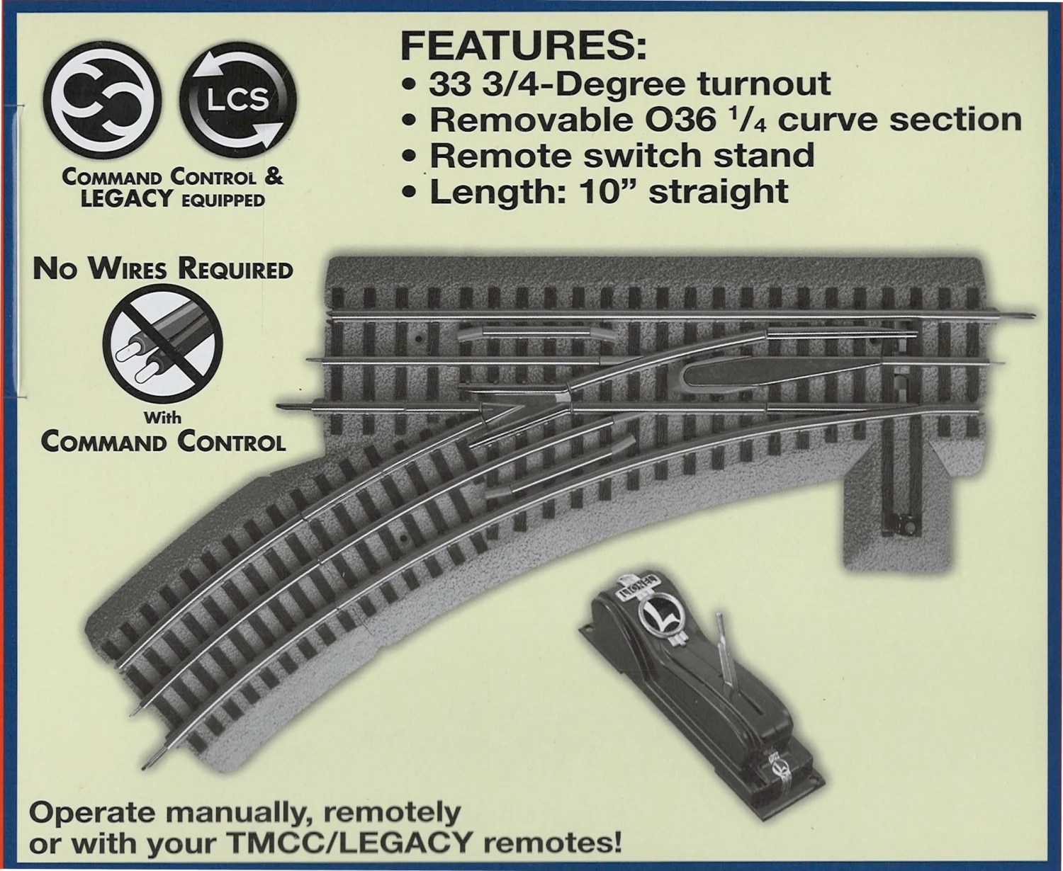 Lionel O-Gauge FasTrack O36 Left Hand Remote Command Switch 4 Lionel O-Gauge FasTrack O36 Left Hand Remote Command Switch - Image 2