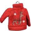 Red Knit Sweater Ornament With Plaid Deer -Country Christmas Loft fove2pqioncjrvwsr5uk