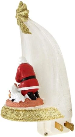 Roman Santa Claus Kneeling Before Baby Jesus - Night Light -Country Christmas Loft frihvufdvmydg2eojrbx