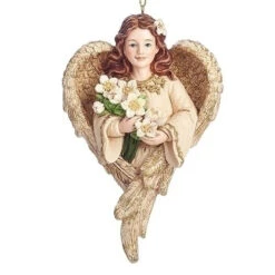 Roman Christmas Rose Angel Ornament