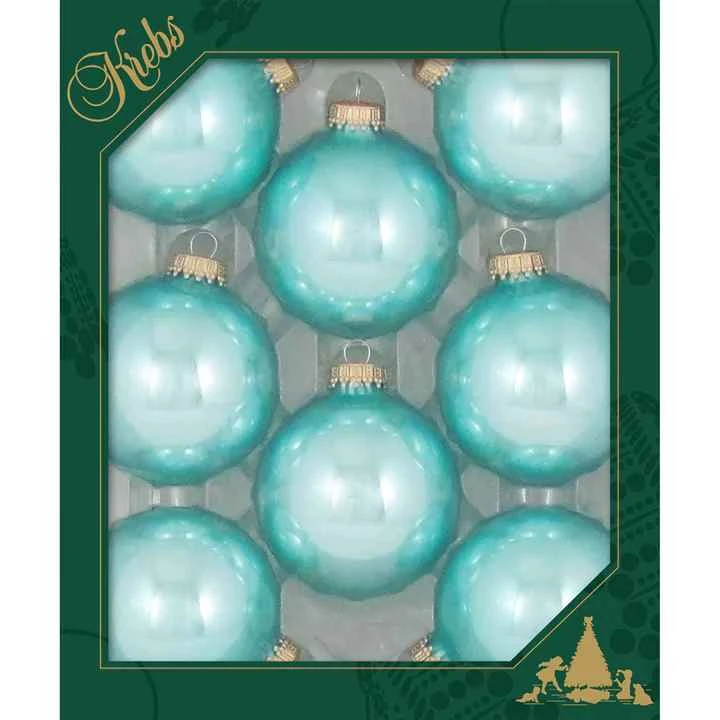 Christmas By Krebs 2-5/8" Balls - Gold Caps - Water Lily 8 Pack 3 Christmas By Krebs 2-5/8" Balls - Gold Caps - Water Lily 8 Pack