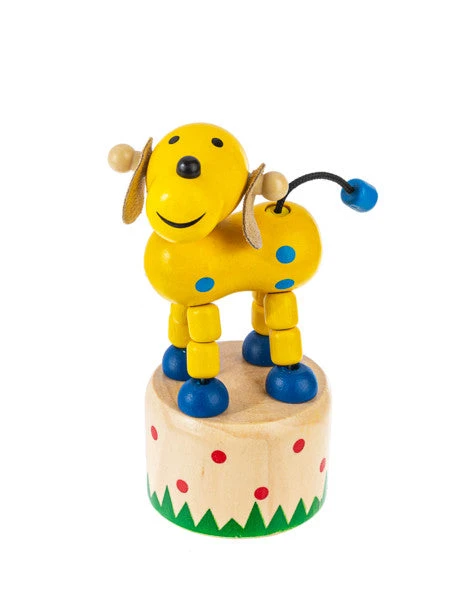 Wood Push Puppet Farm Animal - Dog 3 Wood Push Puppet Farm Animal - Dog