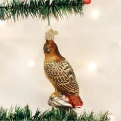 Red-Tailed Hawk Glass Ornament -Country Christmas Loft g4fw75qpci9jx8msn4dv