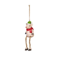 Evergreen Dangling Leg Farmhouse Ornament - Pig