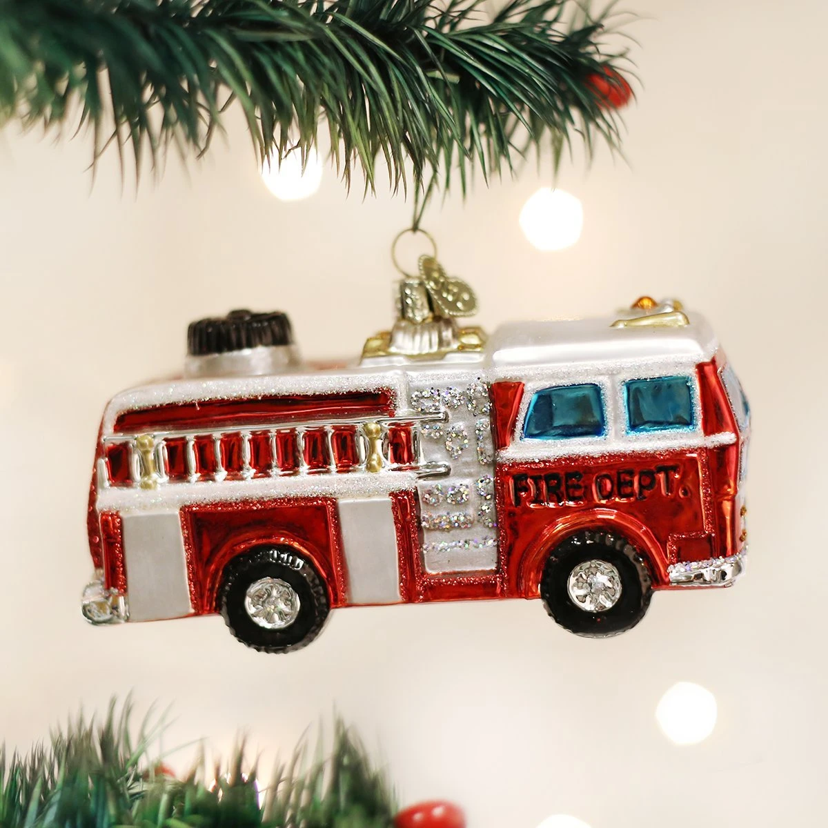 Fire Truck Glass Ornament 4 Fire Truck Glass Ornament - Image 2