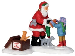 Lemax Santa And Kittens - 2 Piece Set -Country Christmas Loft gs75gji9obzfajqasjhj