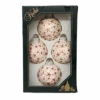 Krebs Value Glass Ball 4 Pack - Red Stars On Matte Cream -Country Christmas Loft gseydamgtwno3lxytfoc