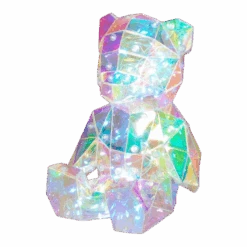 Lighted Holographic Bear In A Gift Box - 7 Inch