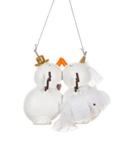 Kissing Snowman Ornament