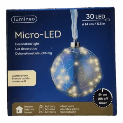 Lumineo Micro LED Lighted Ball Ornament - Warm White -Country Christmas Loft h9i2uujao5sgz0tdxe68