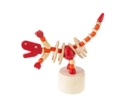 Wood Push Puppet Dinosaur - Red T-Rex