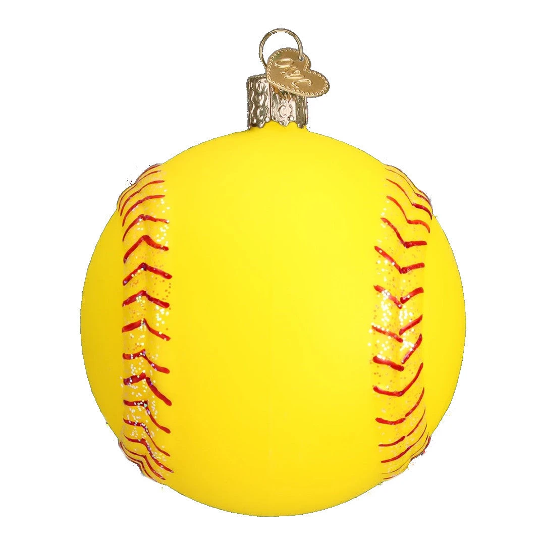 Softball Glass Ornament 4 Softball Glass Ornament - Image 2