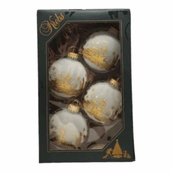 Krebs Value Glass Ornament 4 Pack - Golden Nativty