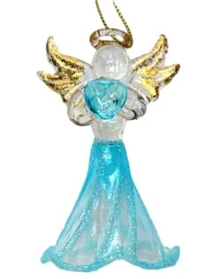 Kurt Adler Crystal Birthstone Angel Ornament - March
