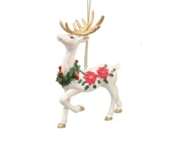 Roman Poinsettia Deer Ornament - -Country Christmas Loft jh0r1gnjhoctltvdwvtc
