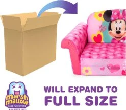 SpinMaster Marshmallow Furniture, Children's 2-in-1 Flip Open Foam Compressed Sofa, Minnie Mouse -Country Christmas Loft joi59lubhjhqslgiz9fj