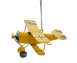 Kurt Adler Metal Biplane Ornament - -Country Christmas Loft jrnynigxhj0otvp03uip